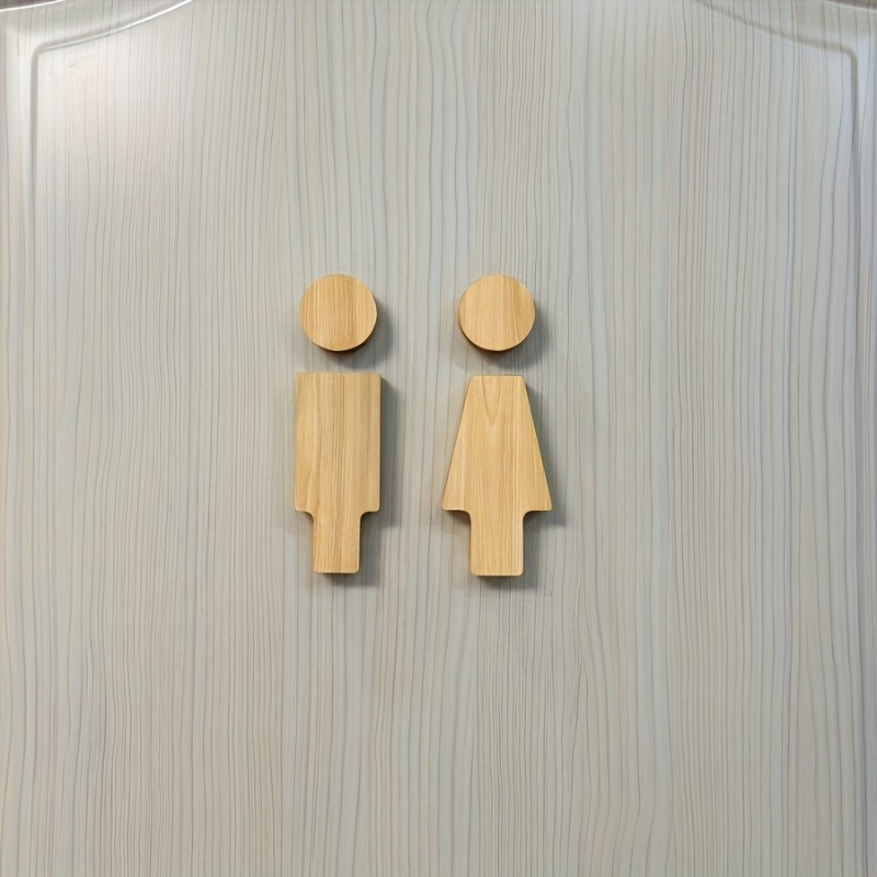 Home Bathroom Signs - 2 stuks houten badkamerbord voor toiletdeuren