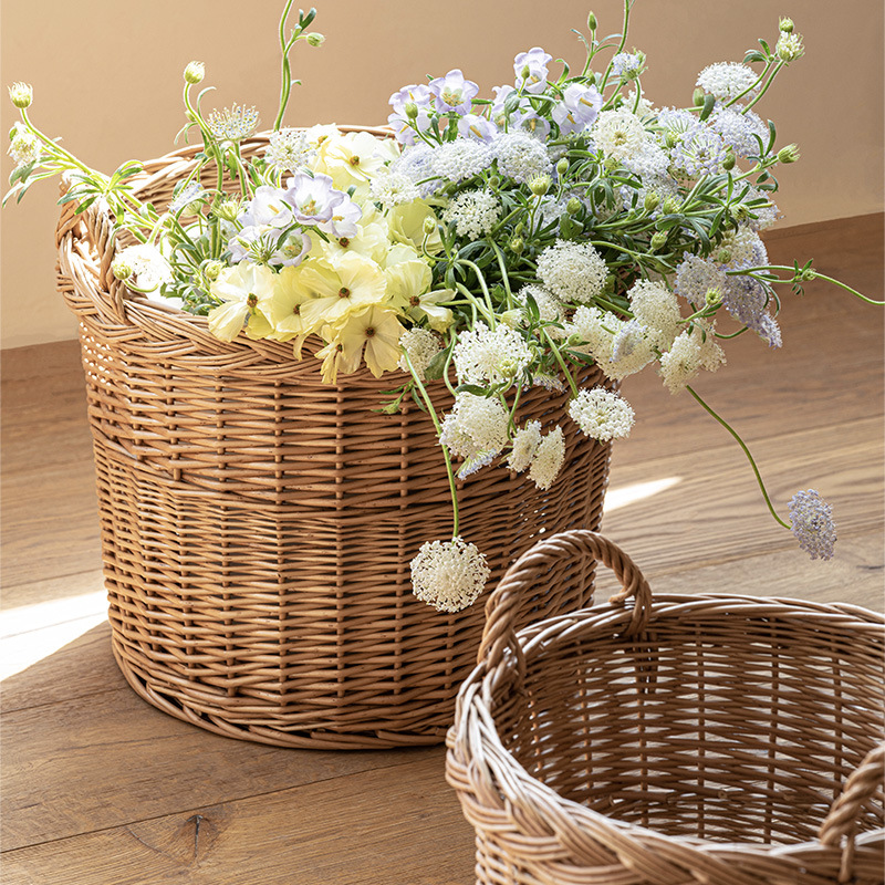 Home Essentials Bathroom Storage - Geweven wasmand met handvatten, dubbele mand