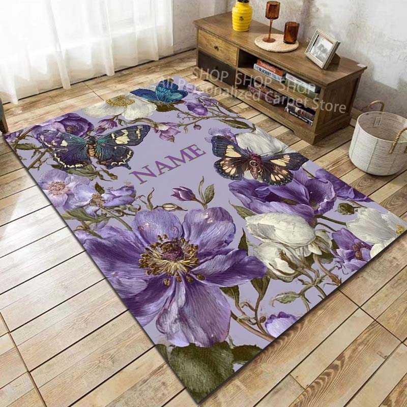 Home Bathroom Name - 1PC gepersonaliseerde aangepaste naam bloemen print