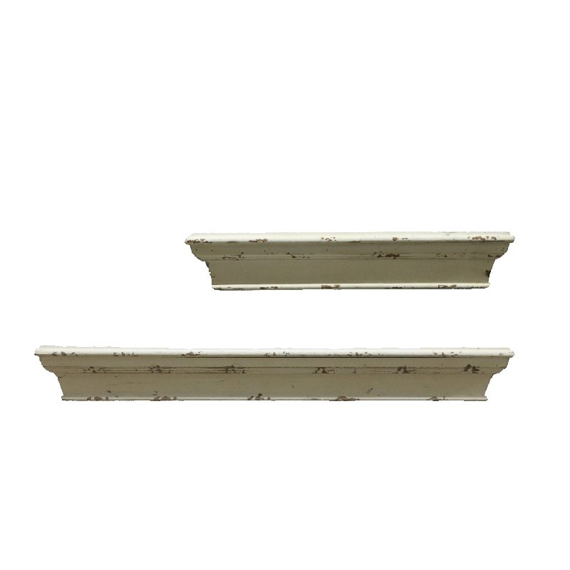 Home Goods Bathroom Sets - Set van tweelaagse planken, retro witte
