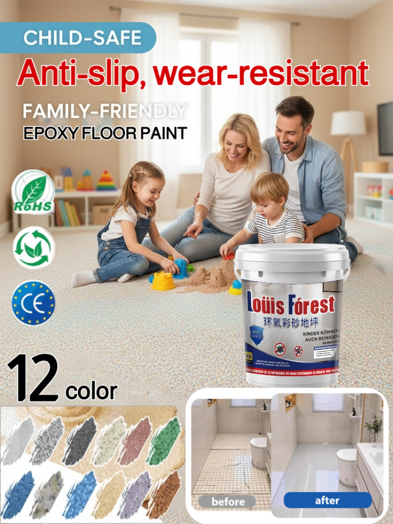 Home Bathroom Wear - Epoxy Terrazzo Zelfnivellerende Vloerverf, Watergedragen Antislip