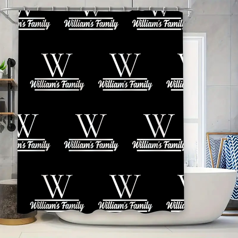 Home Bathroom Name - Aanpasbare gepersonaliseerde badkamer douchegordijn waterdicht familienaam