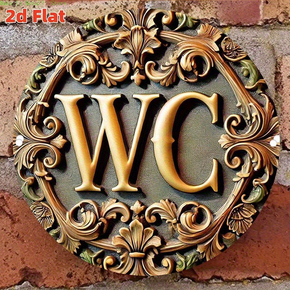 Home Bathroom Signs - 2D Platte Sierlijke Barokke 