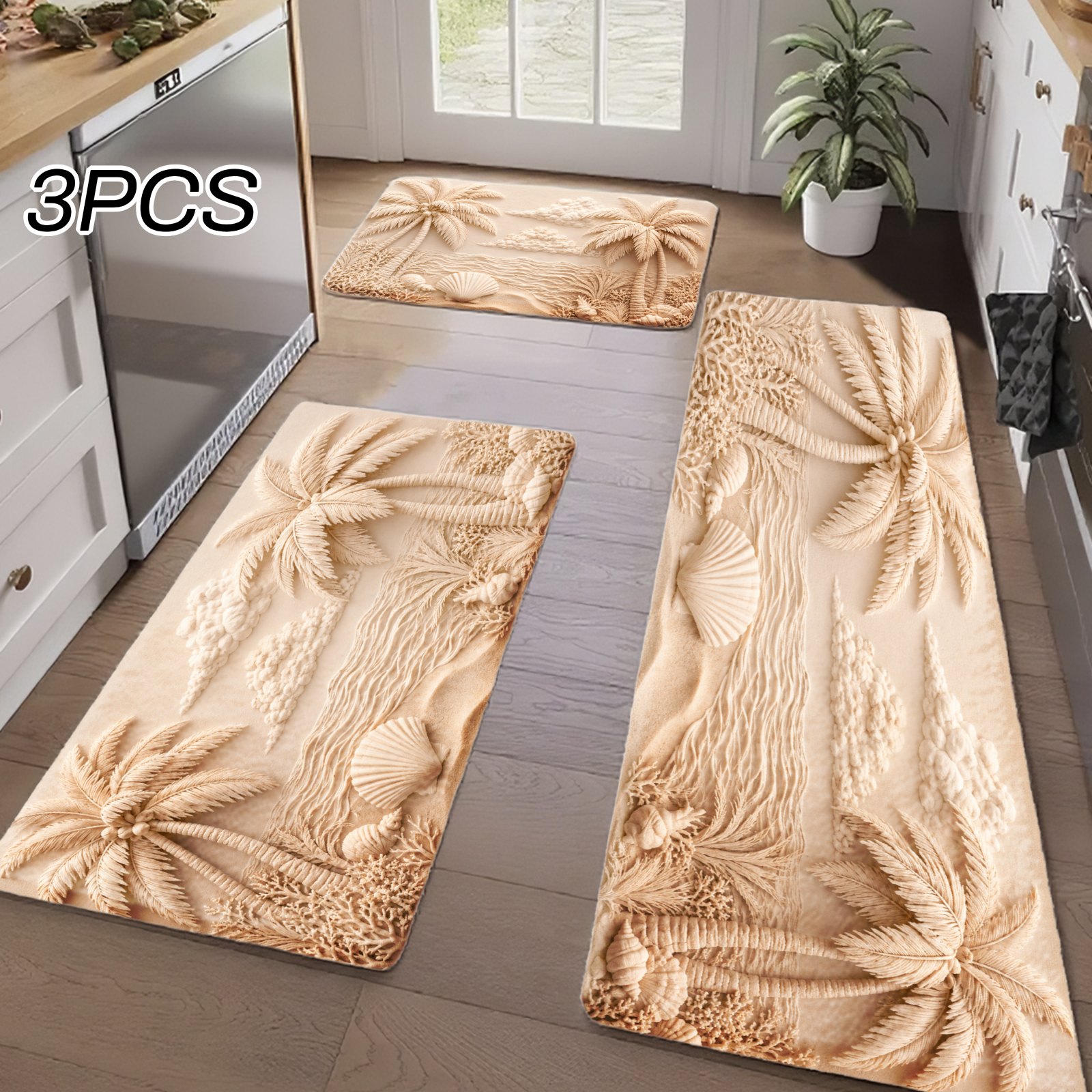 Home Bathroom Colors - 3 stuks keukenkleedjes, woondecoratie voor voordeur,