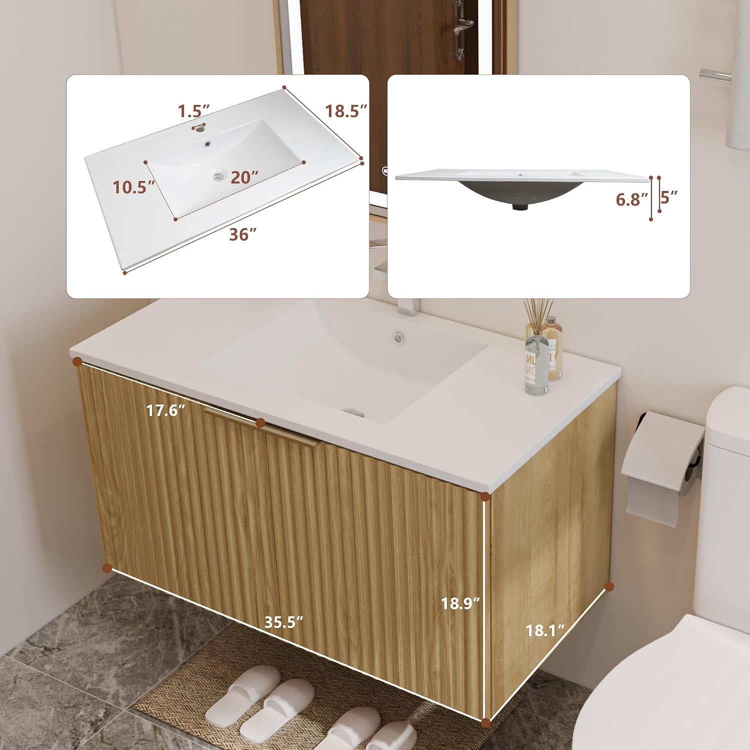Moderne zwevende badkamermeube - Home Bathroom recensie en prijs