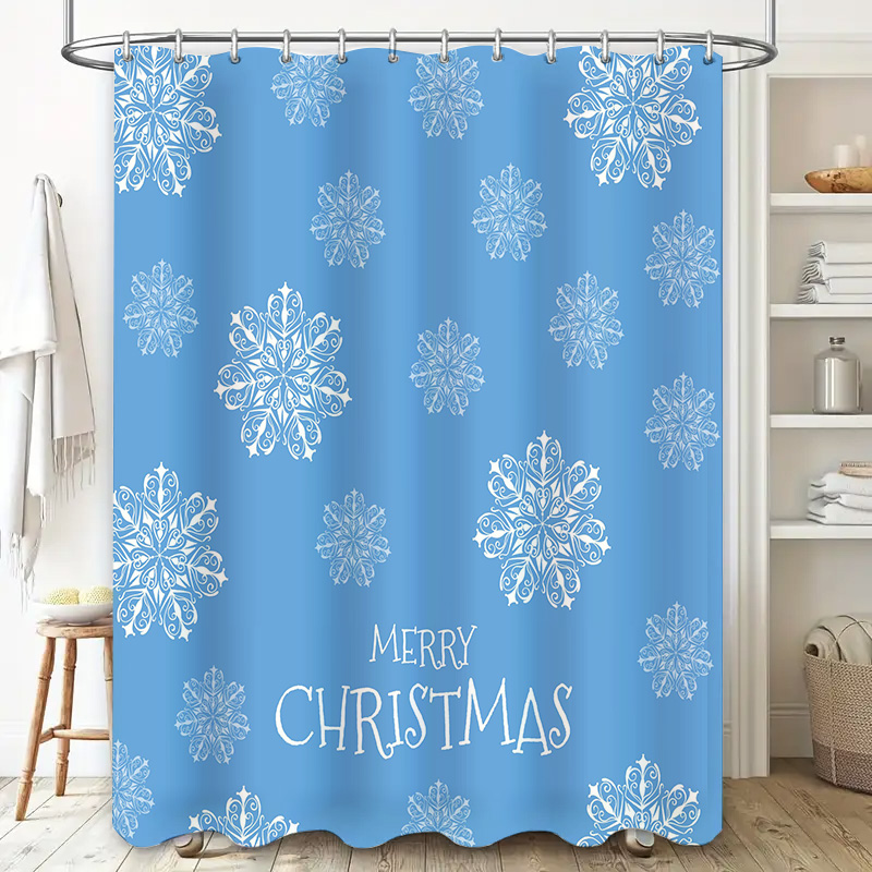 Kerst Douchegordijn Sneeuwvlok - Home Bathroom Ideas recensie en prijs