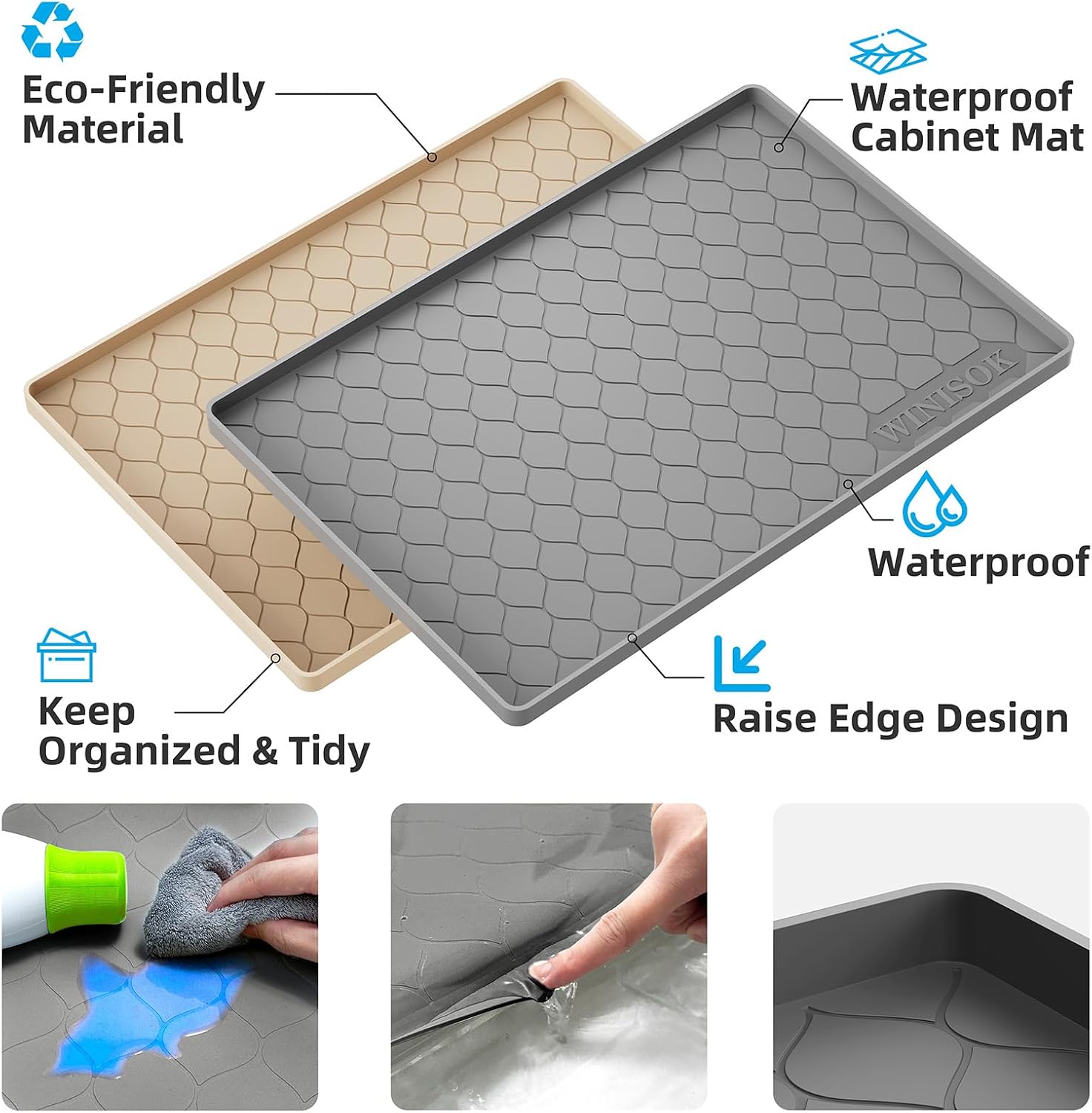 Winisok siliconen onderkastmat - Home Essentials Bathroom Storage recensie en prijs