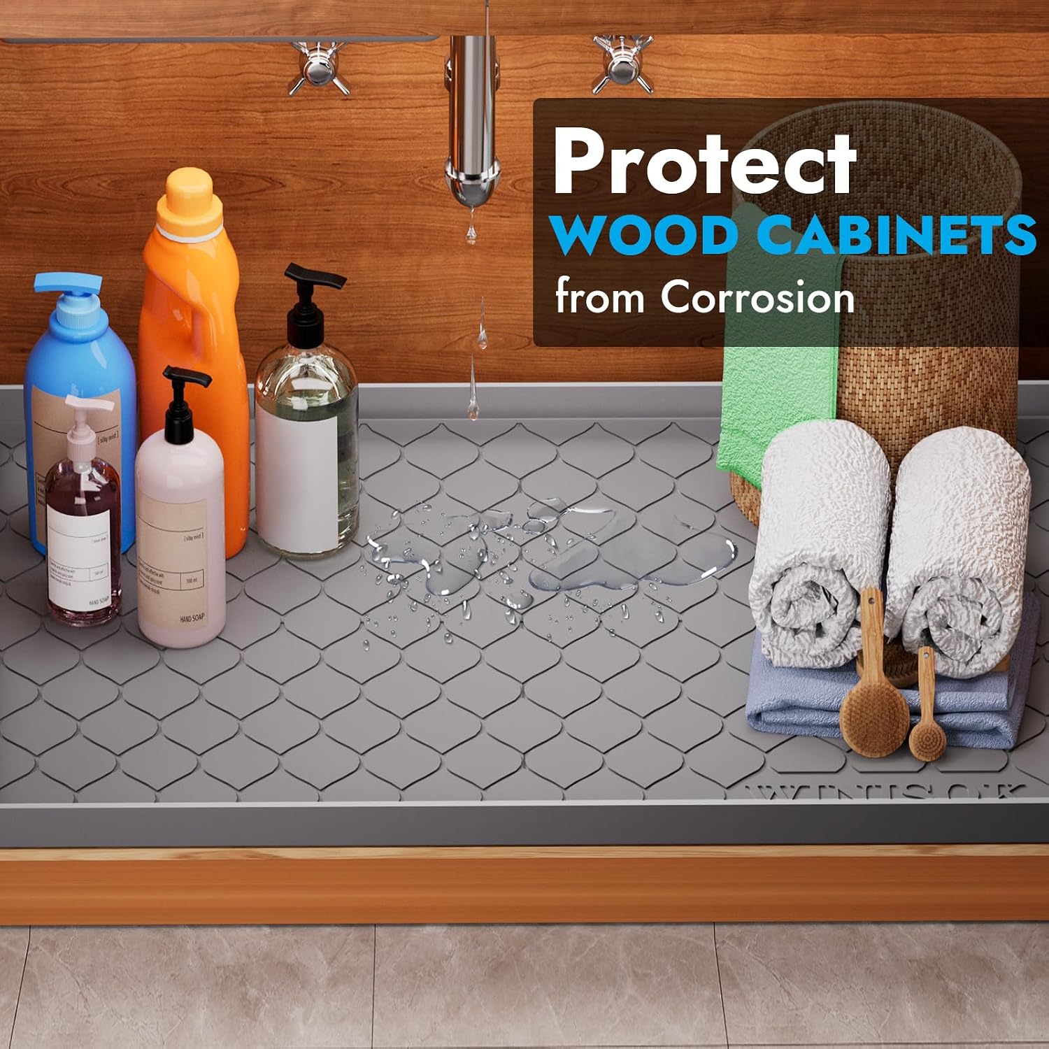 Winisok siliconen onderkastmat - Home Essentials Bathroom Storage recensie en prijs