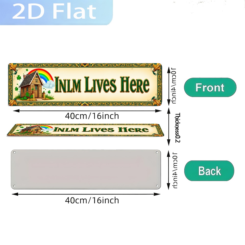 2D plat, vintage 'INLM Lives H - Home Bathroom Name recensie en prijs