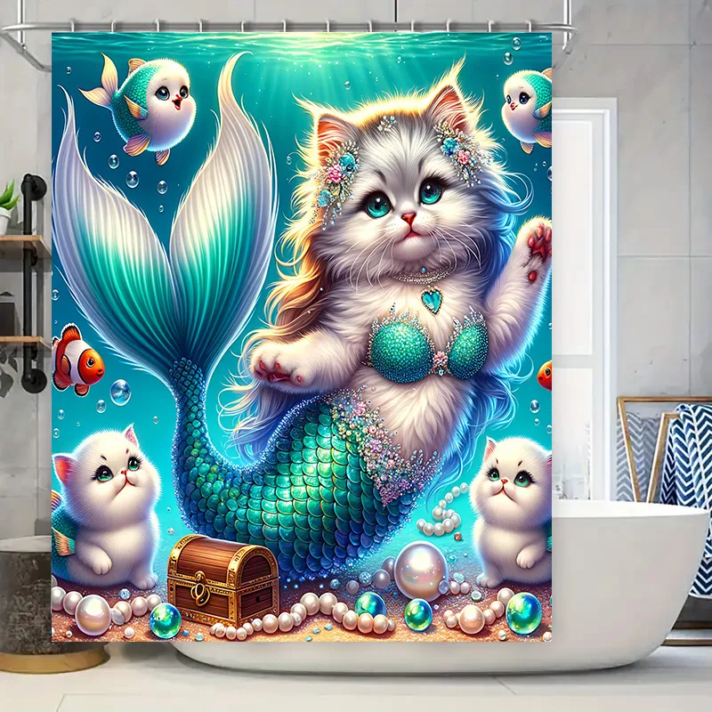 Douchegordijn Zeemeermin Kat V - Home Bathroom Ideas recensie en prijs