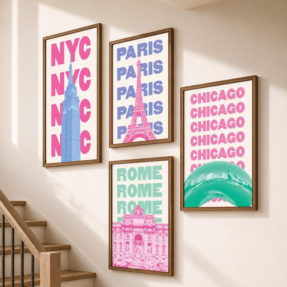 Pastelkleurige stadsnamen, mon - Home Bathroom Name recensie en prijs