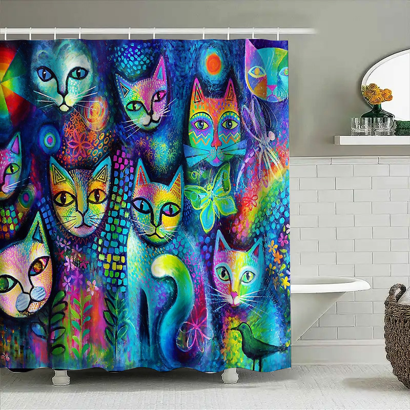 Kat Douchegordijn Artistieke D - Home Bathroom Ideas recensie en prijs
