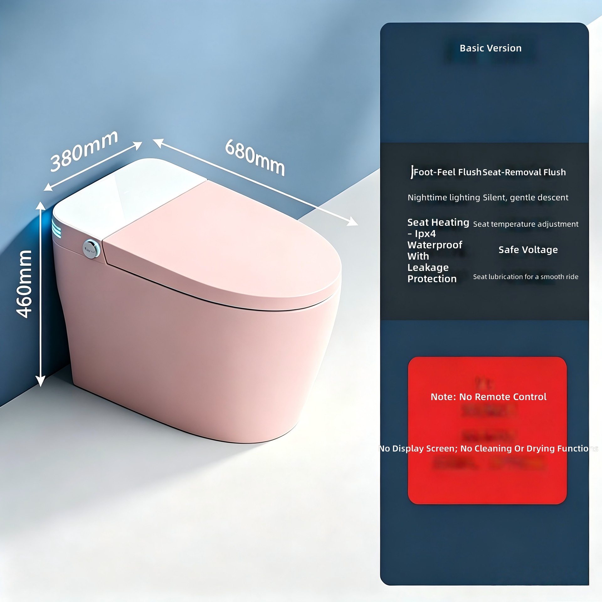 Slim toilet, roze, alles-in-éé - Home Bathroom recensie en prijs