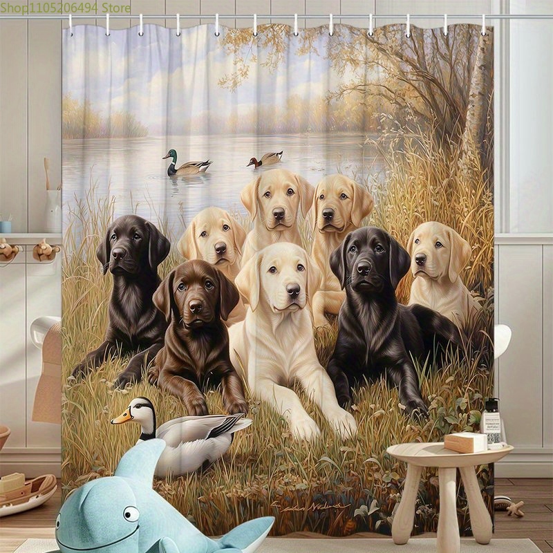 Labrador Dog Family Douchegord - Home Bathroom Ideas recensie en prijs